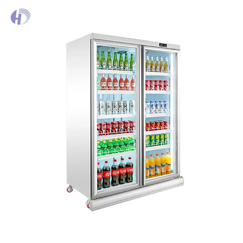 Supermarket Display Freezer Pepsi Beverage Refrigerator Glass Door Commercial Beverage Freezer