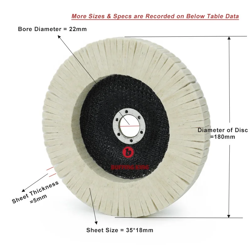5 inch Hongjie 125mm felt polishing wool felt disc for buffing and polishing Factory OEM wool felt polishing pad