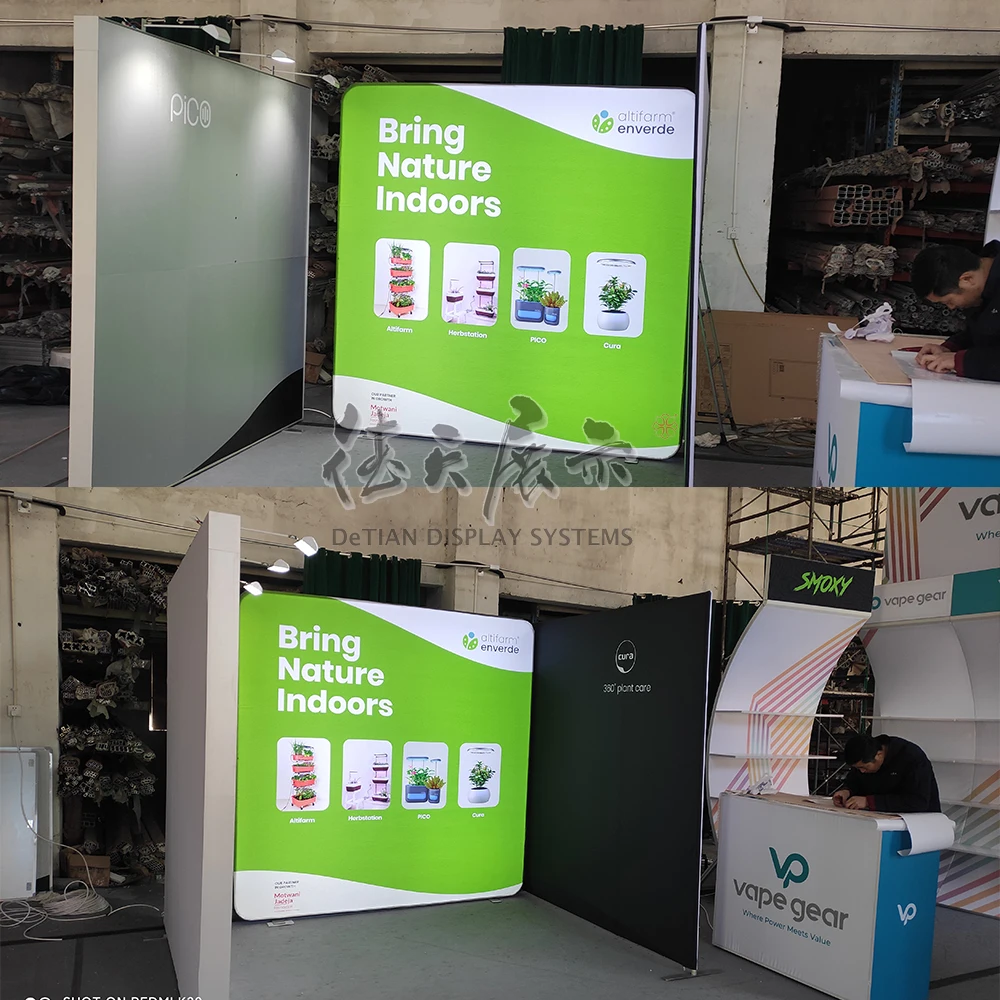 Aluminum Extrusion Portable LED Trade Show Booth backlit exhibition booth