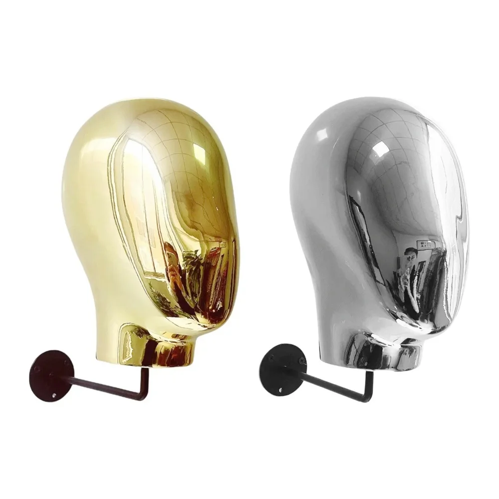 Wall Mounted Mannequin Head Decorative Metal Vintage Style Holder Hat Holder Rack Storage Wigs Show Display Stand