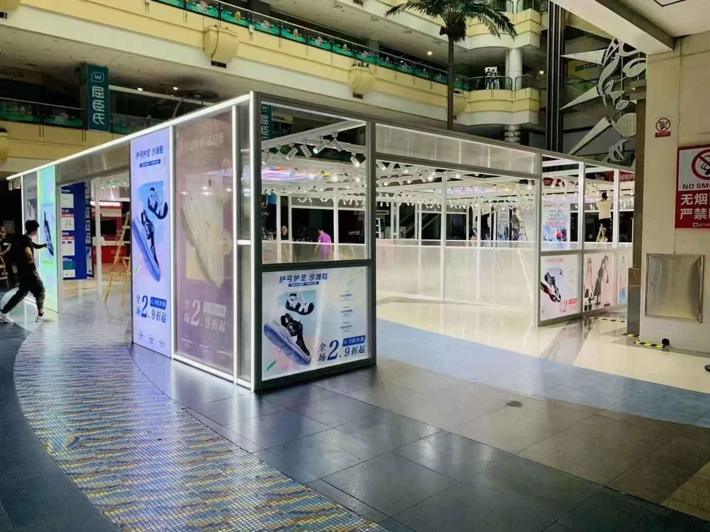 Custom 60x60MM  aluminum profiles for LED strip lighting pop up shop channels