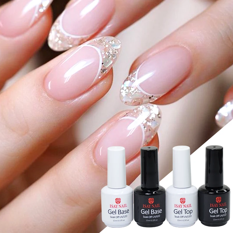 OEM factory private label best nails art color product professional uv led clear shiny nail top coating base coat gel polish