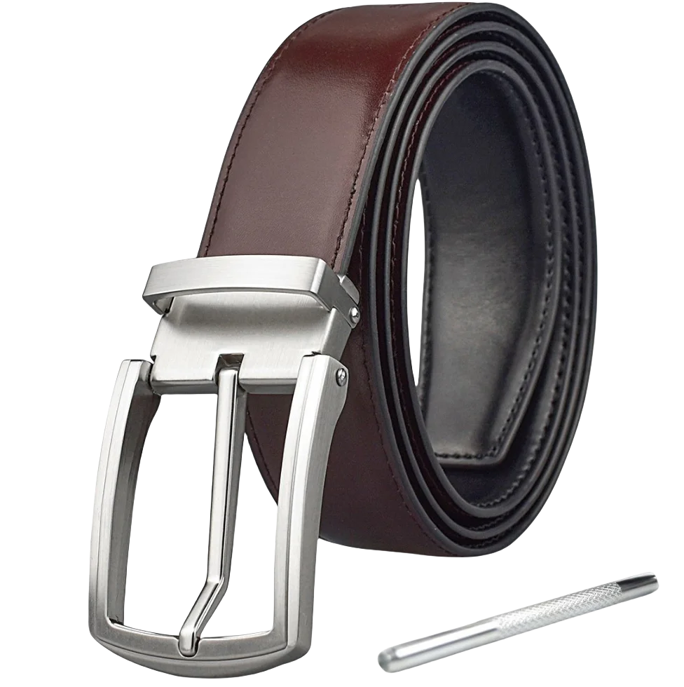 First layer genuine leather gift box packaging cowhide belt factory customized needle buckle belt