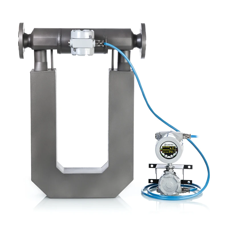 Coriolis mass flow meter for measurement of gases, slurries, oils, suspensions, aggressive and highly viscous liquids, emulsions
