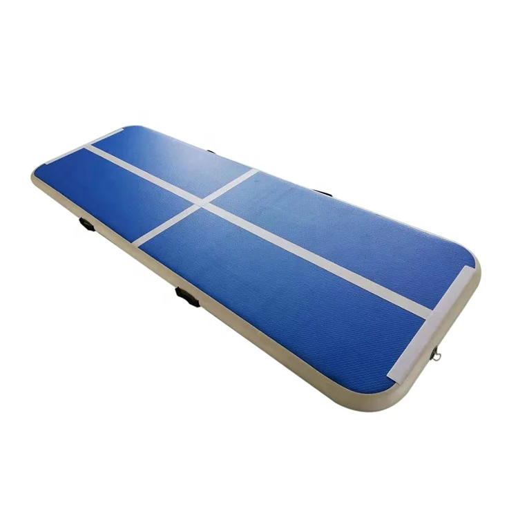 5m 10m 20m dwf PVC material blue yoga stand up inflatable gymnastic mat air track for tumbling