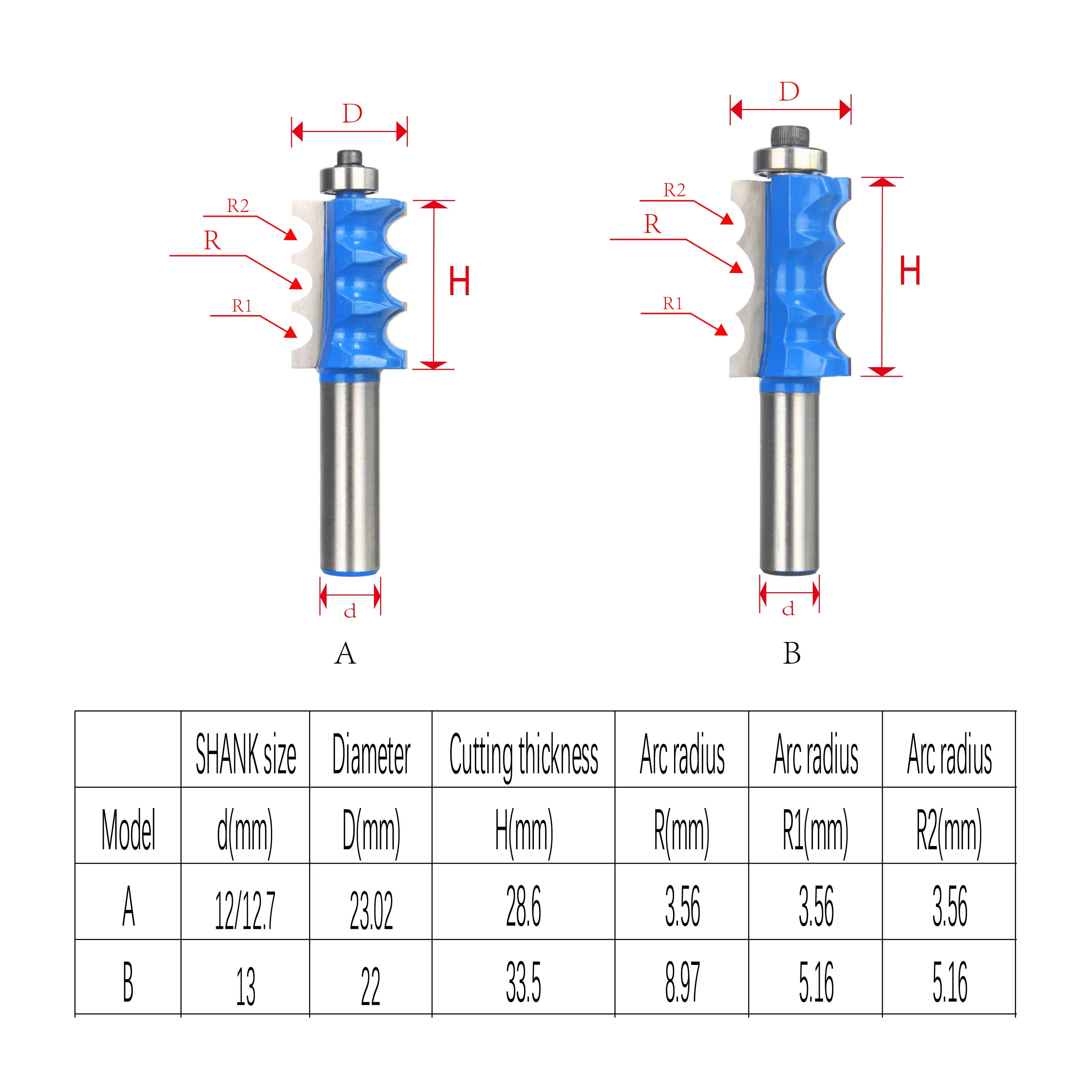 Moulding Beading Router Bits for Door Panel Tungsten Steel Cutting Tools Shaper Cutter Solid Carbide CNC Router Bits