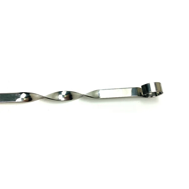 Flat long stainless steel Kabob Skewer 17.5-inch wide Shisha Skewers for outdoor barbecue meat shrimp chicken vegetables