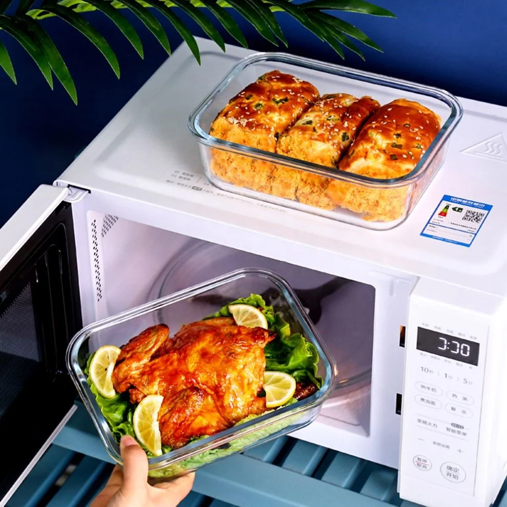 2021 Eco Friendly Airtight Large Glass Meal Prep Containers High Borosilicate Glass Food Containers Storage Set
