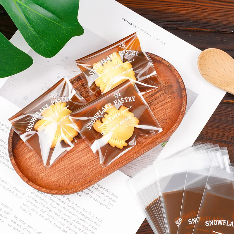 Snack Food Bags Manufacture Custom Printed Opp Plastic Candy Biscuits Cookie Self Adhesive Seal Gift Food Bread Packaging Bags