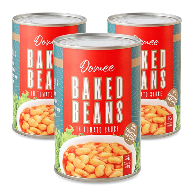 DOMEE Low Price Tasty Canned Baked Beans in Tomato Sauce High Quality Canned Food