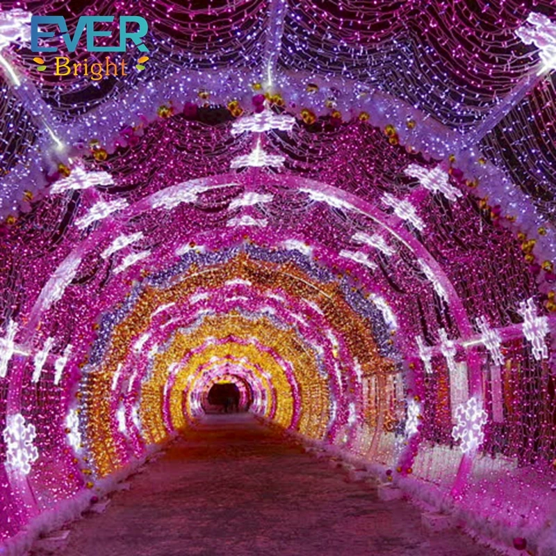 Festival holiday decoration 3m height ip65 waterproof tunnel 3d motif light