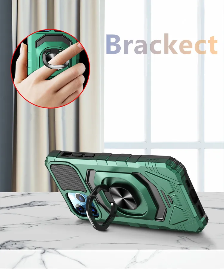 Aluminum alloy tpu pc bracket shockproof protective armor bumper mobile back cover phone case for iPhone 13 pro