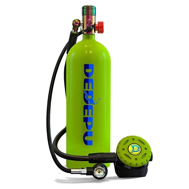 DEDEPU D600 2.3L With airbag Press deflated scuba adapter with strap tube Green dry breathing tube Air Tank scuba