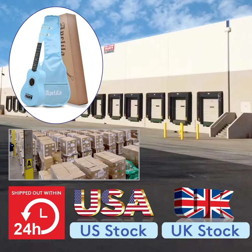 
black high quality lightweight 4 string soprano ukulele for children 