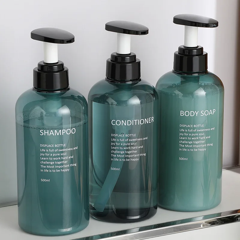 Wholesale Refillable Colored 300ml 500ml Empty Conditioner Body Soap Shampoo Container Plastic Lotion Pump Bottle Set