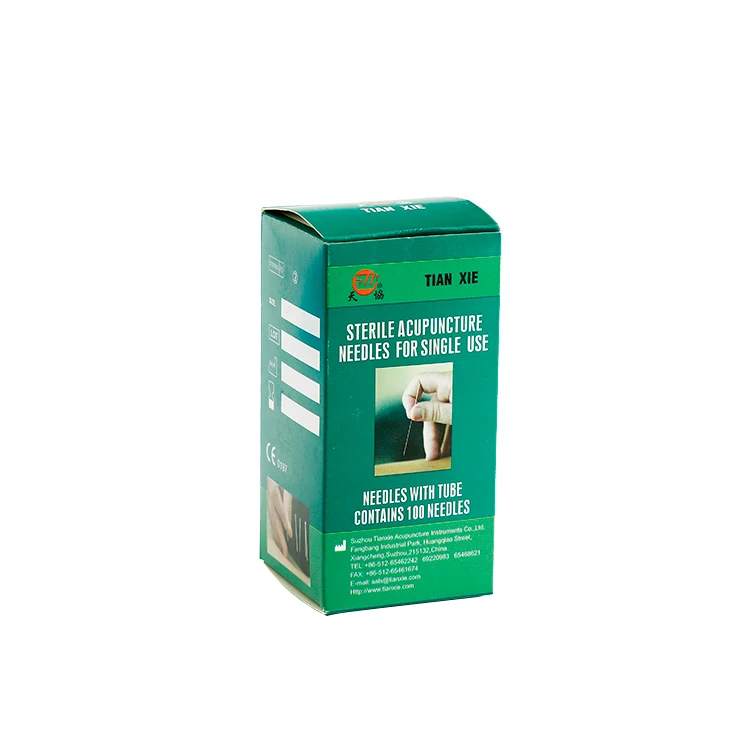 Acupuncture needle - 100 needles / box - Copper spring (coiled) handle - blister pack