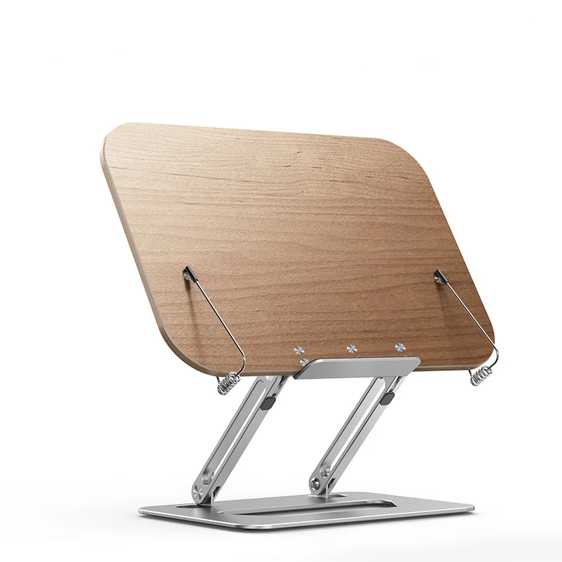 Adjustable Wooden laptop stand book bracket 180 degree foldable tablet holder wood folding portable stand for macbook