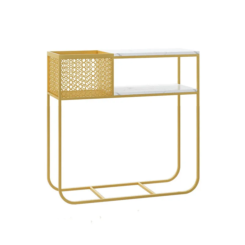 
Nordic marble light luxury style porch platform modern corridor small bar against wall long narrow storage rack 