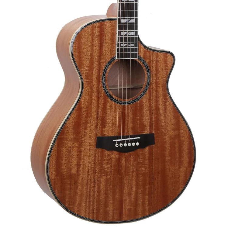 Wholesale Price Popular Acoustic Guitar 41 inch 6 Strings Top Solid Guitar Mahogany Body Natural Wooden Color