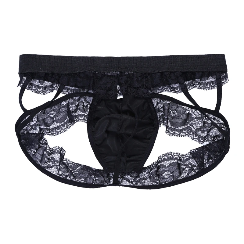 
Wholesale Mens Lace Panties Lingerie Hollow Back Underwear Men Custom Boxer Briefs 