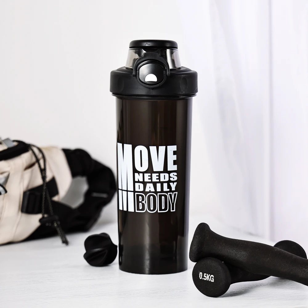 BPA Free 800ml Protein Shaker Bottles Fitness Gym Sports Plastic Water Bottle