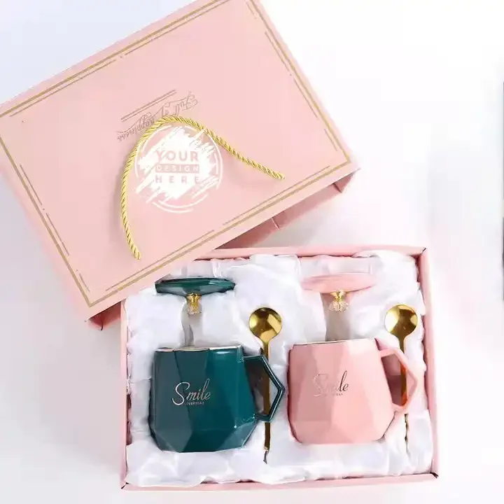 Custom wedding Souvenir Bridesmaid Couple valentine gift box set Couple marble Mug luxury birthday gift