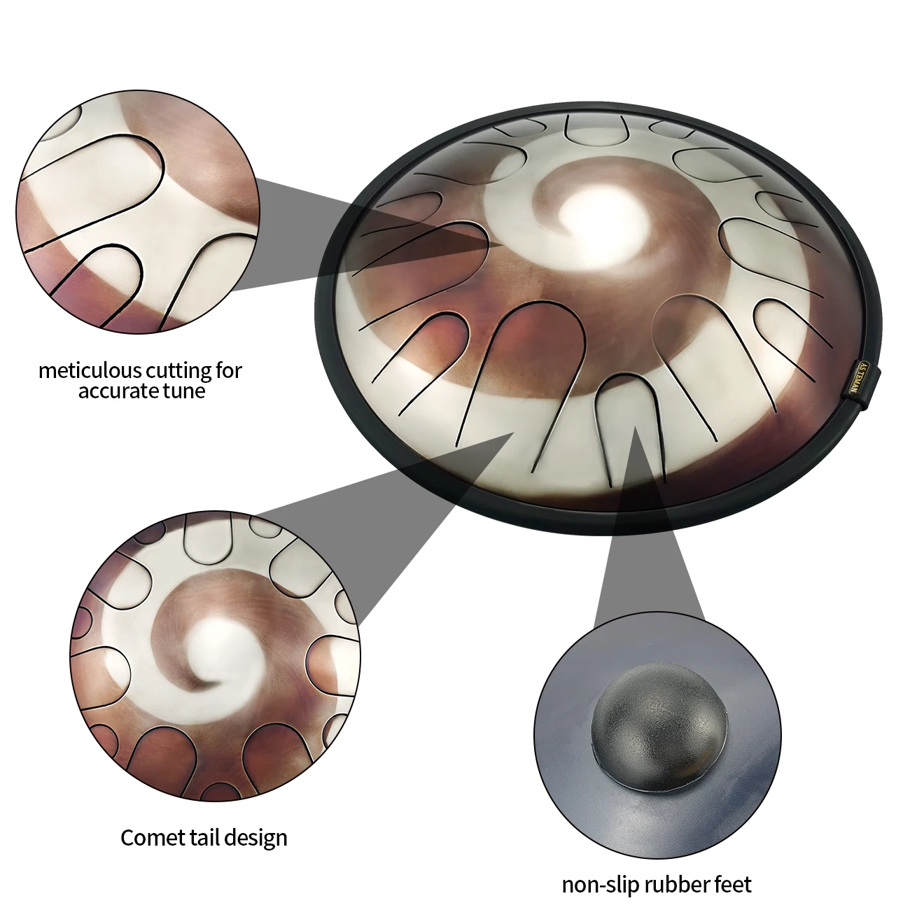 ASTEMAN Steel Tongue Drum Universe series Comet 14 inch 14 tone C key