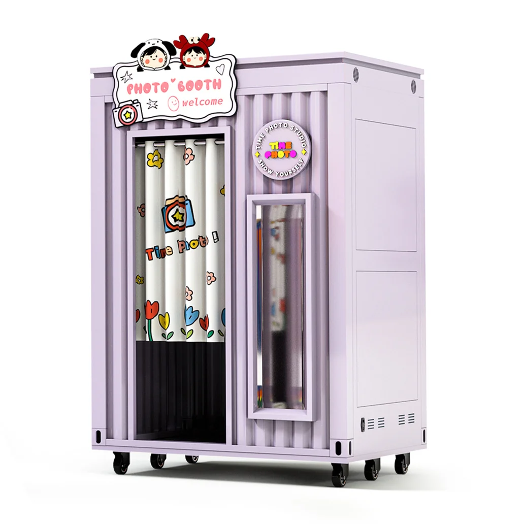 Umei Coin-Operated 360 Mirror Photo Booth Machine Instant Print Vending Kiosk