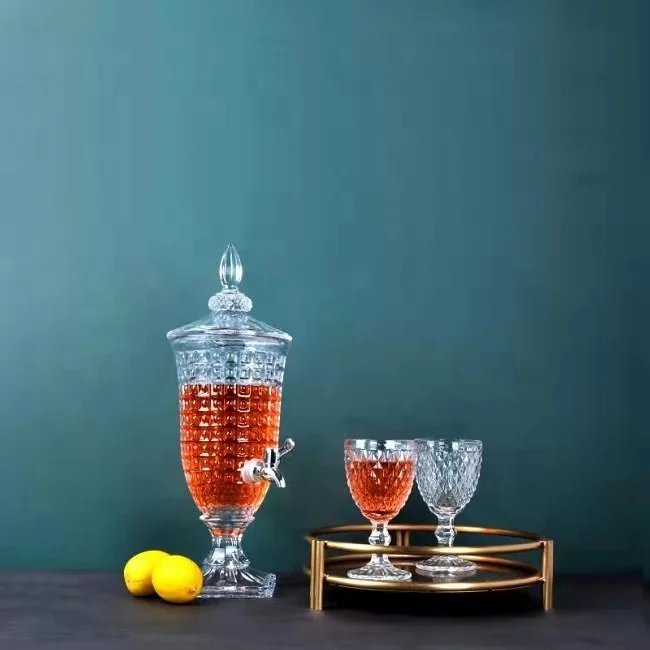 High End Machine Glass Mason Jar Juice Dispenser Cold Beverage Dispenser With Glass Lid and Tap