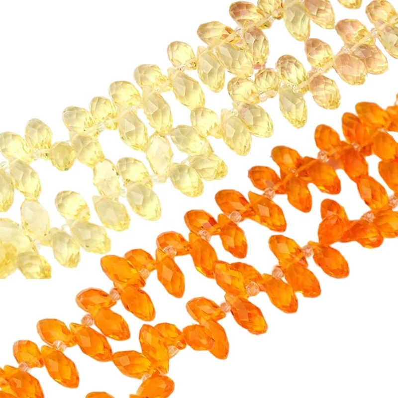 Color 6x12mm drop-shaped irregular crystal glass beads, DIY hand-made small parts, bracelet necklace semi-finished materials