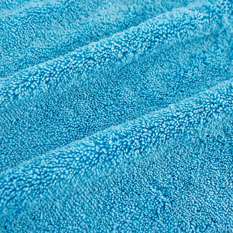 Microfiber Dual Pile Fabric Terry Cloth in Blue For Auto and Pet Dryer, Soft Fabric Long Piles
