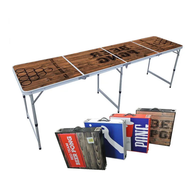 High Quality Aluminum Folding All Black Outdoor Furniture Beer  Table