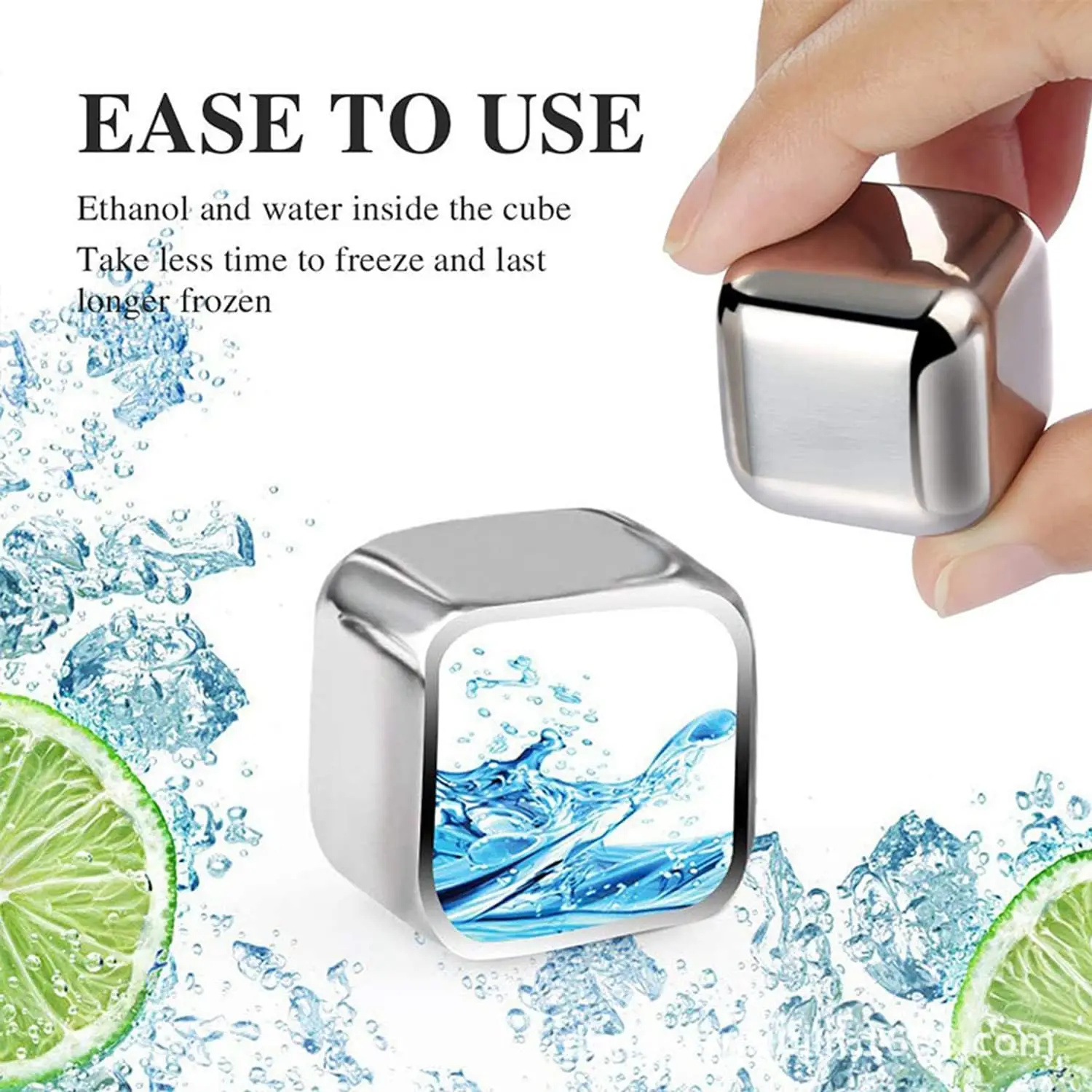 Stainless Steel Ice Cubes Chilling Stones As Gift Chilling Rocks for Wine Drinkers Reusable Stainless Steel for Coolers