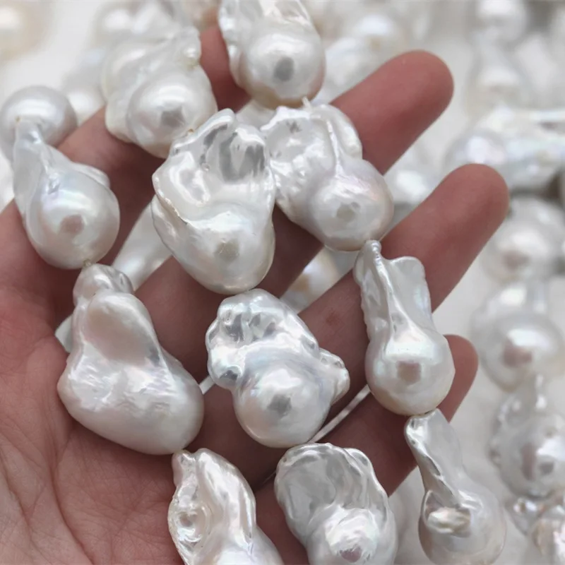 Wholesale 20mm top quality white nucleated shape huge size large baroque freshwater pearls