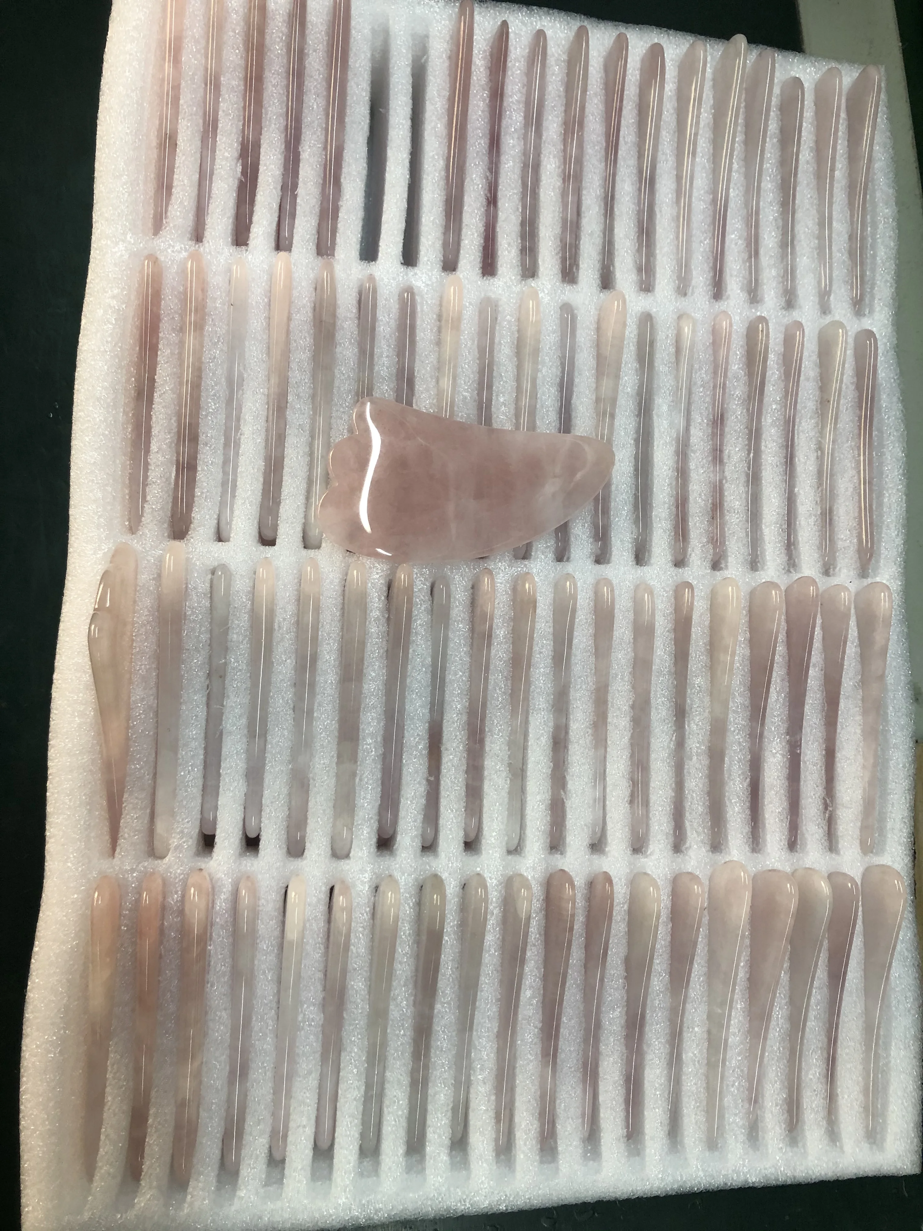 Натуральный нефрит Gua Sha розовый кварц инструмент для лица антивозрастной соскабливания массажный