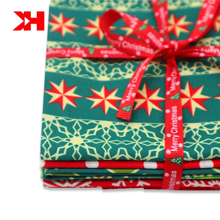 Kahn custom print fabric 6pcs-set christmas cotton fabric by the yard patchwork fabric for Quilting