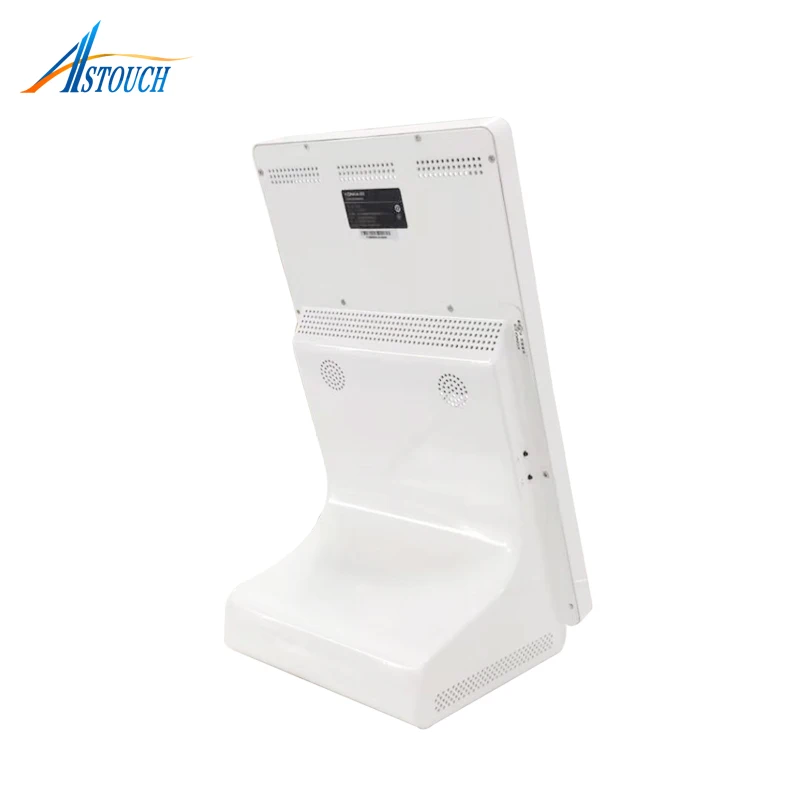 All-in-One free-standing pedestal capacitive touchscreen countertop kiosk