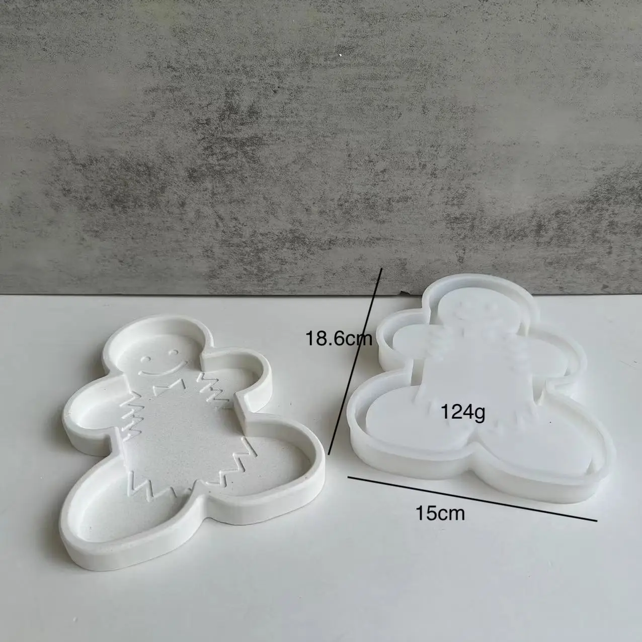 DIY Silicone Mold Epoxy Resin Gypsum Plaster Christmas Decoration Tray/Plate Gingerbread, Crutch, Bell Tray Mold BPA Free