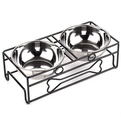 Wholesale Cheap Simple  generous style Iron support   elevated dog bowls pet food grade  bowl