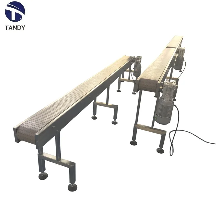 Chain belt modular conveyor Stainless steel plastic chain plate production line flexible chain conveyor