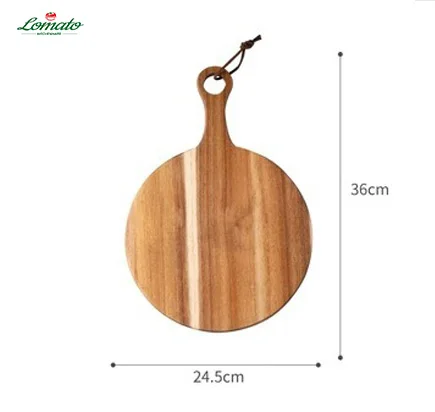 Japanese style solid wood baking seving tray acacia wooden Western food bread fruit steak pizza cutting  board for restaurant