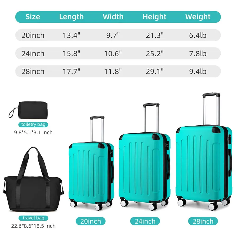 factory wholesaler high quality Hard Shell Luggage Sets 3 Piece Travel Suitcase Set with TSA Lock