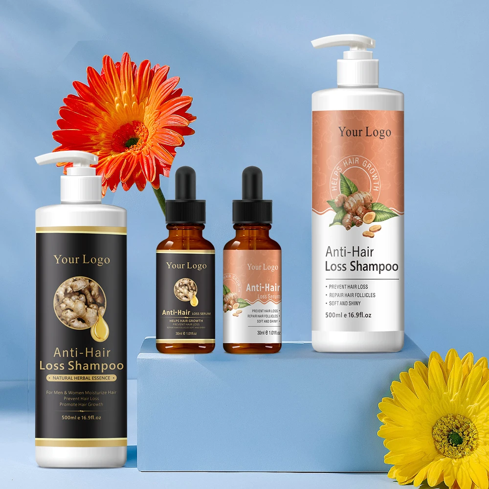 Custom Logo Hair Loss Shampoo Repairing Treatment Fast Anti Loss Hair Growth Shampoo