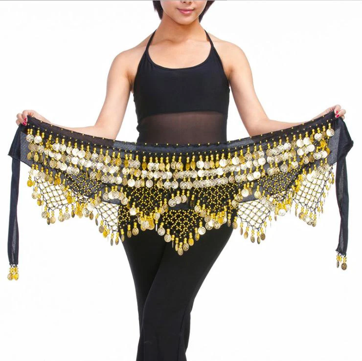 Hot selling belly dance bead belt in performance wear hip scarf