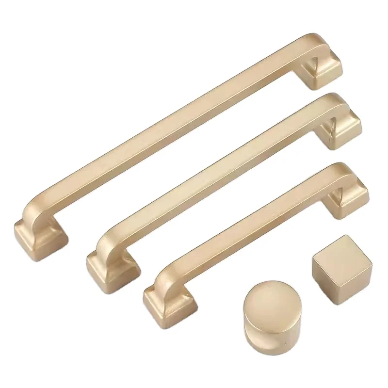 Wardrobe Knob Kitchen Hardware Cabinet Handle Gold High Qualiwholesale Modern Drawer Pull Black Furniture Handle & Knob AKADA