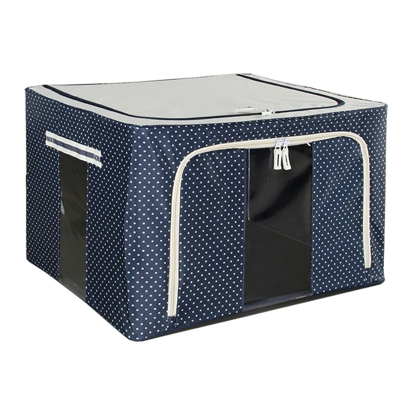44L 55L 66Lfinishing bag flip transparent storage box Oxford cloth steel frame folding storage box