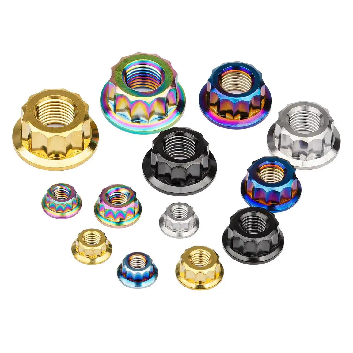 Factory direct sales high quality nut gr5 titanium hex  titanium alloy flange nuts custom  motorcycle axle nut