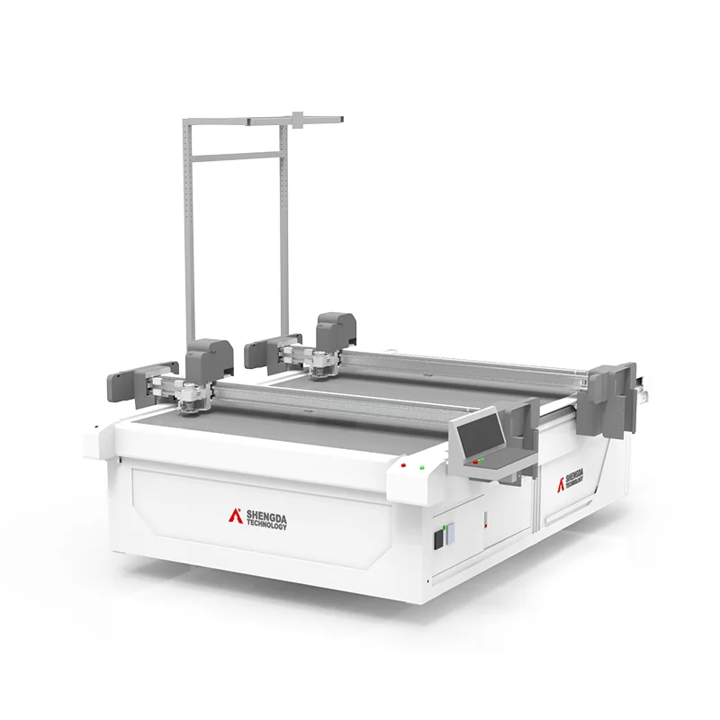 SHENGDA C632 intelligent Double Head Cutting Machine Textile Leather PU Sponge TPU Cutting Machine