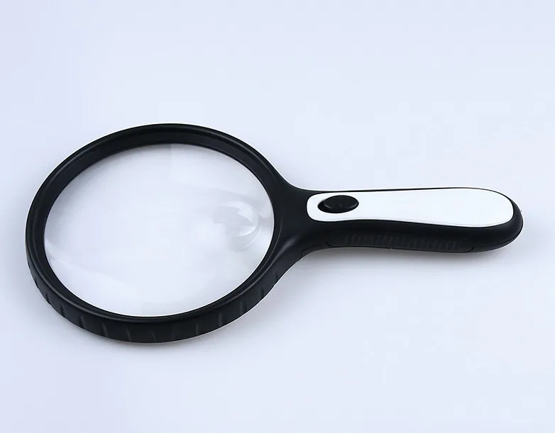 Hand held magnifier with lamp 10x acrylic lens portable magnifier 4986E