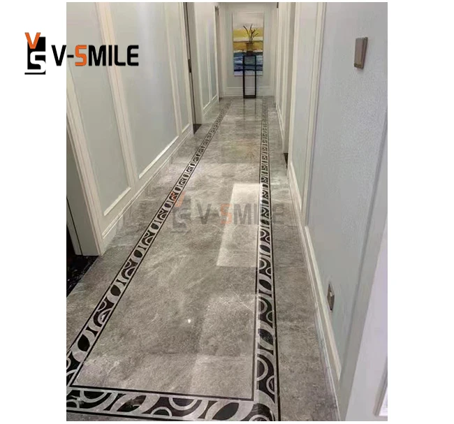 luxury flower design Waterjet Round marble tile Floor Medallion for sale